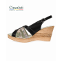 Sandale dama negre din piele naturala cu talpa tip pana si bareta reglabila S89NB